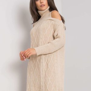 Wholesale Beige knitted dress Fernanda RUE PARIS