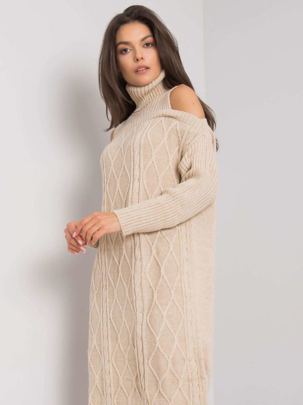 Wholesale Beige knitted dress Fernanda RUE PARIS