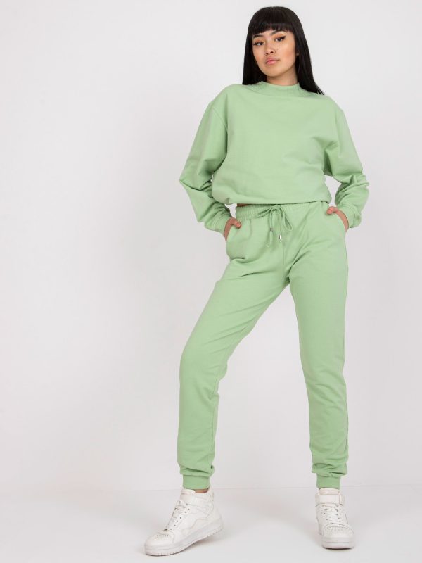 Wholesale Basic cotton pistachio sweatpants