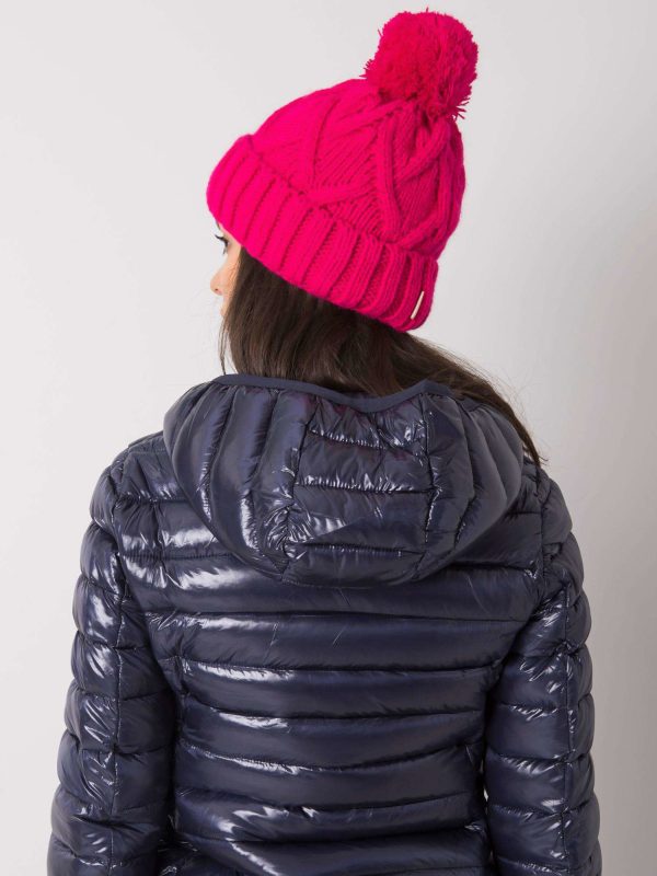 Wholesale Pink winter hat with pompom