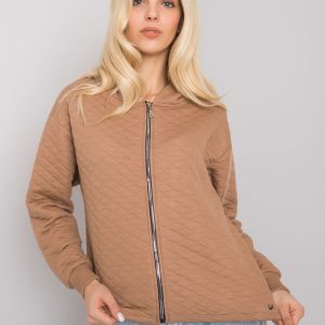 Wholesale Camel quilted sweatshirt basic Melanie