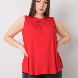 Wholesale Red plus size blouse with viscose Nuka