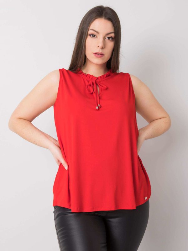 Wholesale Red plus size blouse with viscose Nuka