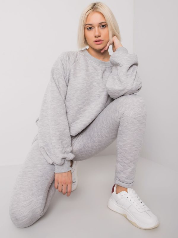 Wholesale Grey two-piece quilted set Palermo