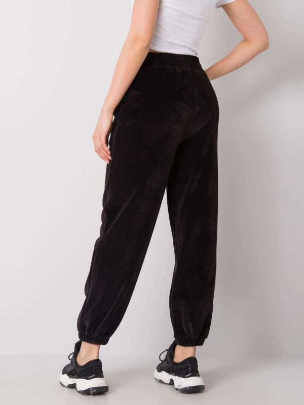 Wholesale Black velour sweatpants Odetta RUE PARIS