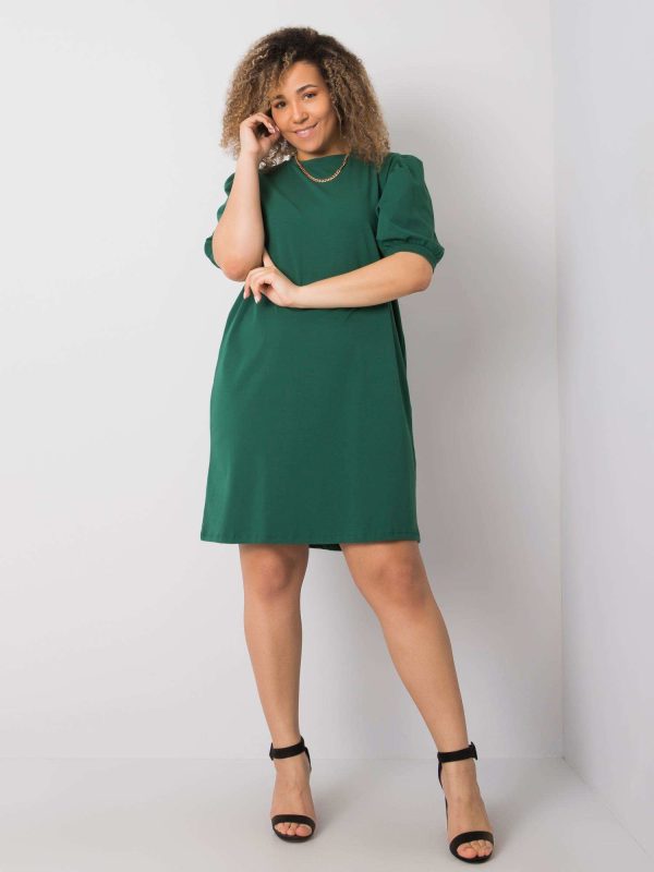 Wholesale Dark Green Simple Plus Size Dress Jasmine