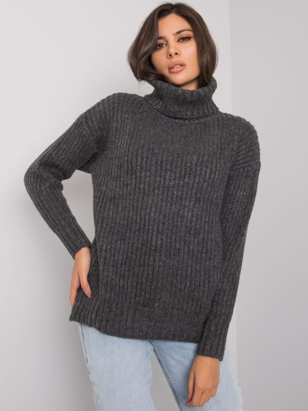 Wholesale Dark grey sweater Neva RUE PARIS