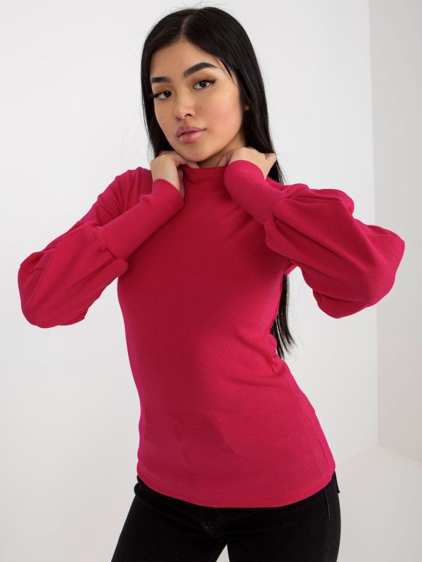 Wholesale Fuchsia Cotton Basic Stripe Blouse RUE PARIS