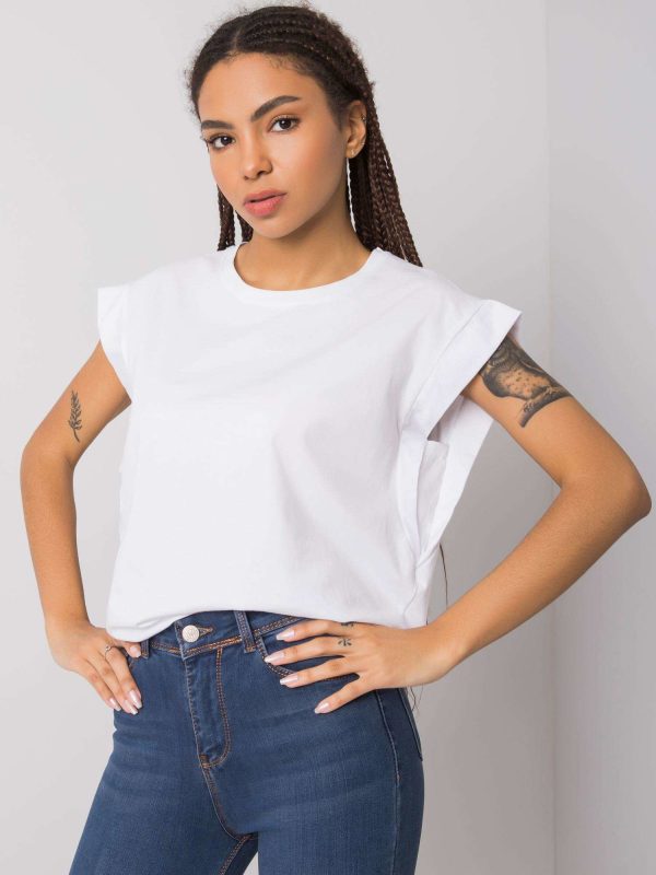 Wholesale White cotton t-shirt Kayla RUE PARIS