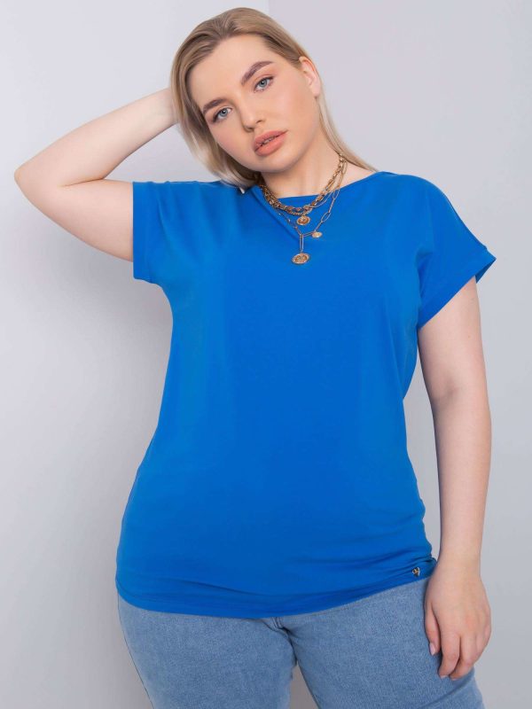 Wholesale Dark Blue Plus Size Casual T-Shirt Leanne