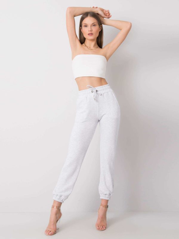 Wholesale Light grey melange pants Agueda RUE PARIS