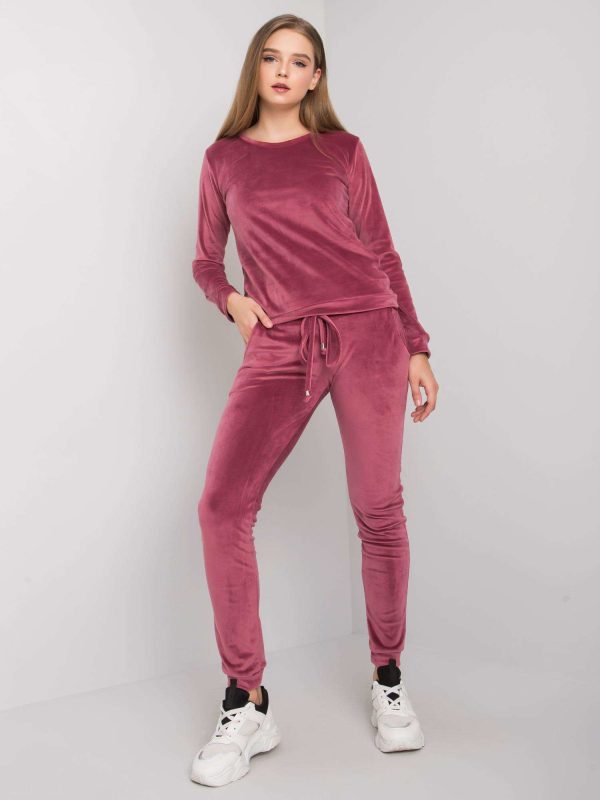 Wholesale Dirty pink velour set Clarisa RUE PARIS