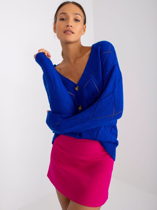 Wholesale Elisabete RUE PARIS Women's Cobalt Button Sweater