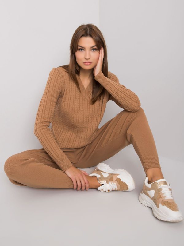 Wholesale Camel knitwear set Savi RUE PARIS