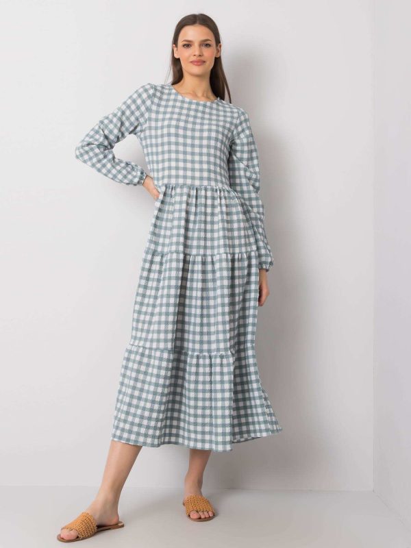 Wholesale Mint plaid dress Pasadena RUE PARIS