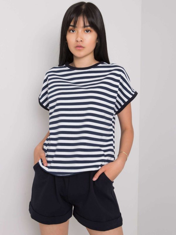 Wholesale Navy blue and white casual set Elsa RUE PARIS