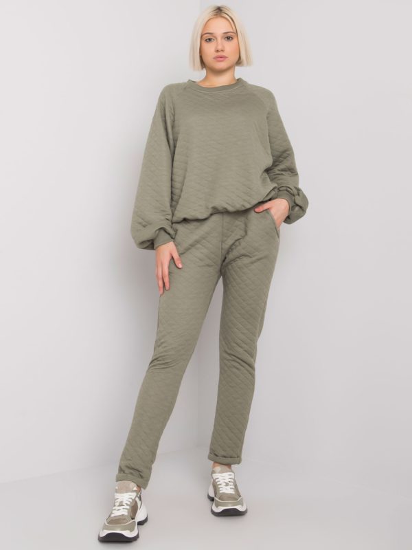 Wholesale Khaki two-piece quilted set Palermo