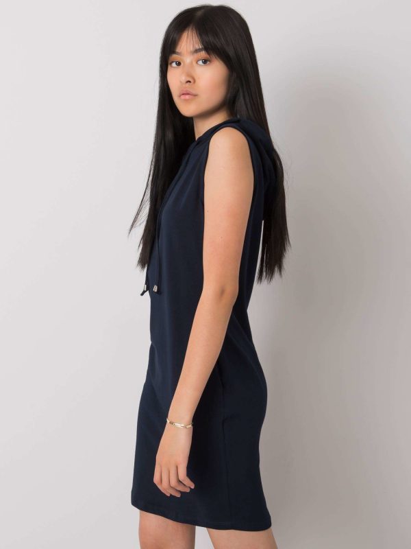 Wholesale Navy blue hooded dress Molly RUE PARIS