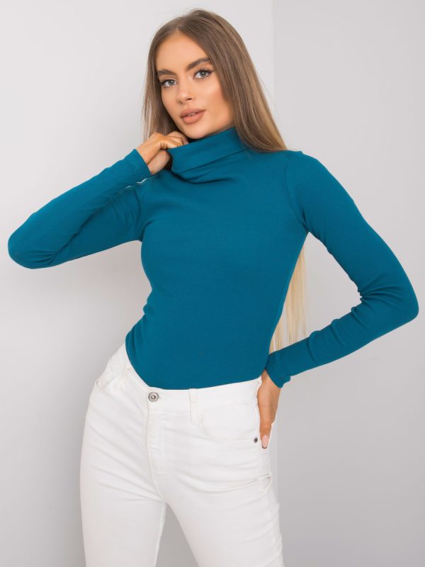 Wholesale Elisee RUE PARIS sea ribbed turtleneck blouse