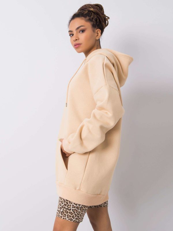 Wholesale Beige kangaroo sweatshirt Courtney RUE PARIS