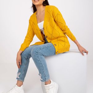 Wholesale Yellow sweater for women with buttons Elisabete RUE PARIS