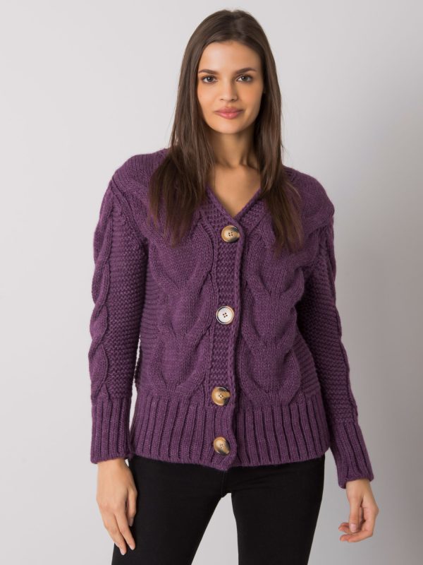 Wholesale Purple Button Sweater Louissine RUE PARIS