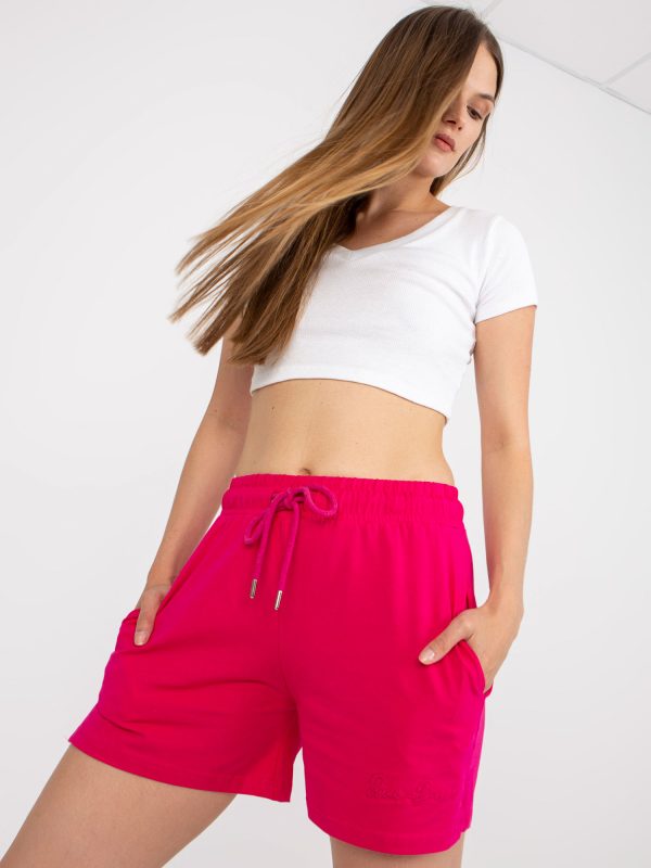 Wholesale Fuchsia basic sweatpants with pockets RUE PARIS