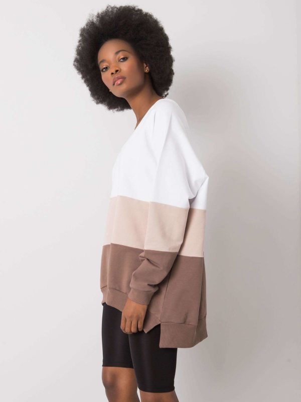 Wholesale Lotta RUE PARIS white and brown sweatshirt