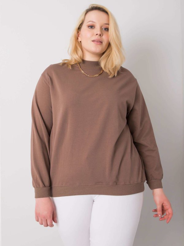 Wholesale Brown plus size sweatshirt without hood Harmony