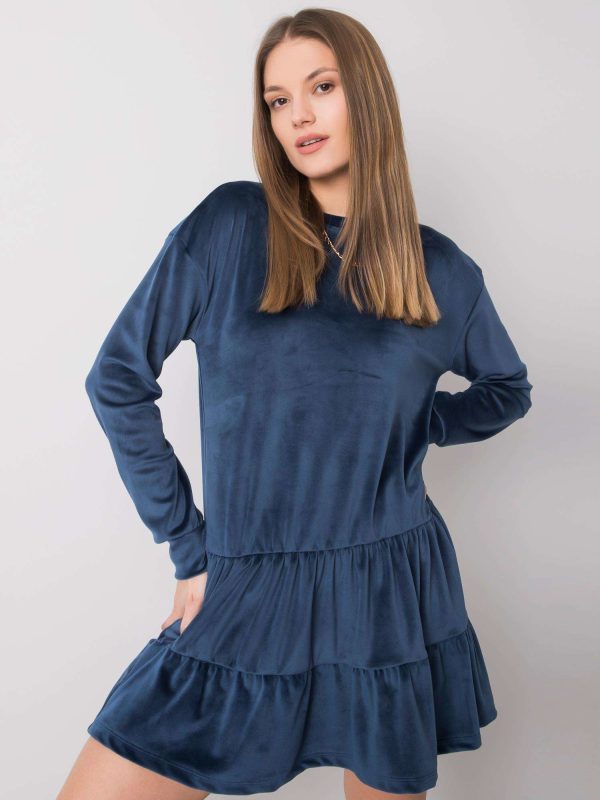 Wholesale Dark blue velour dress Candle RUE PARIS