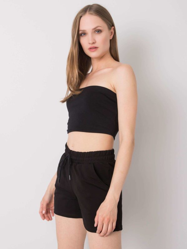 Wholesale Monique RUE PARIS black cotton shorts