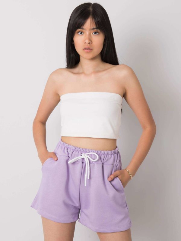 Wholesale Reya RUE PARIS light purple casual shorts