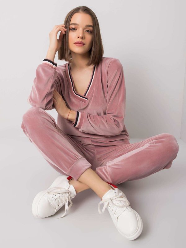 Wholesale Dirty pink velour set Esti RUE PARIS