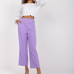 Wholesale Purple Wide Leg Fabric Pants RUE PARIS