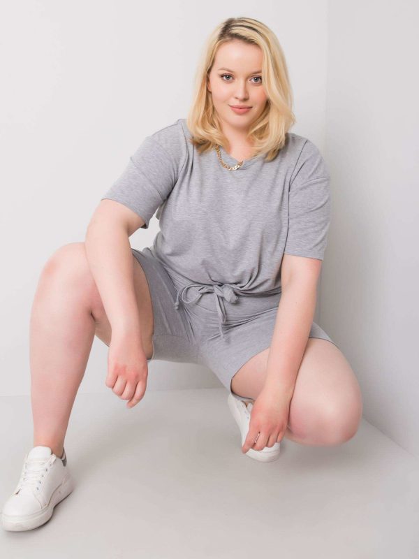 Wholesale Gray Winnie Plus Size Shorts