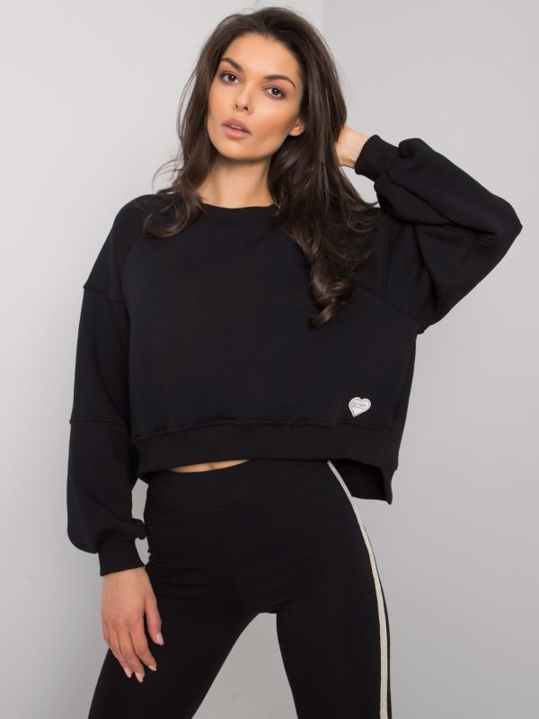 Wholesale Black cotton sweatshirt Yessie RUE PARIS