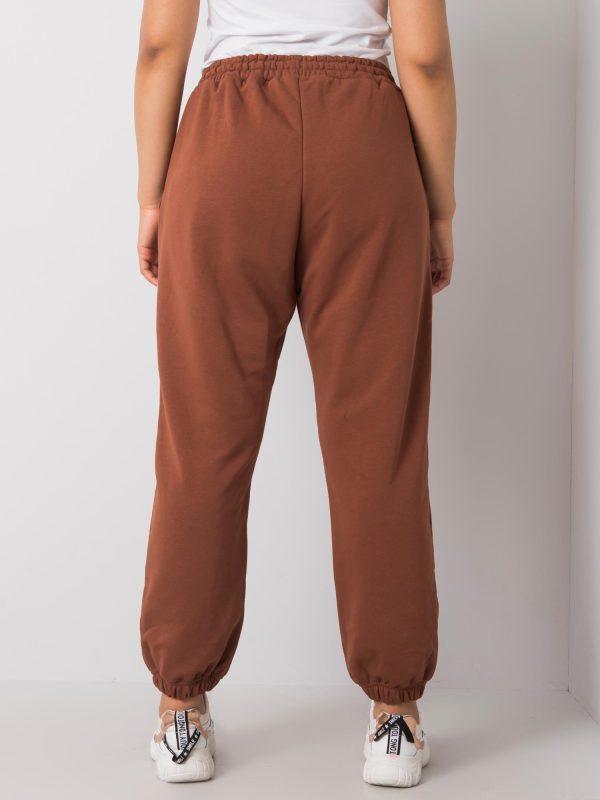 Wholesale Brown plus size basic Ainhoa sweatpants