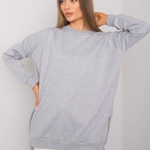 Wholesale Grey melange long sleeve tunic Rhiannon