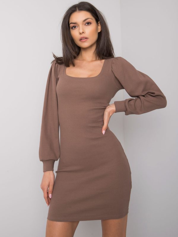 Wholesale Brown fitted dress Shantaya RUE PARIS