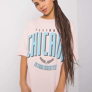 Wholesale Pink T-shirt for women with print Navaeh RUE PARIS