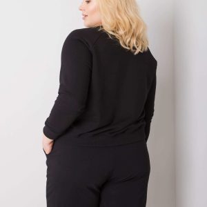 Wholesale Donna black plus size cotton sweatshirt