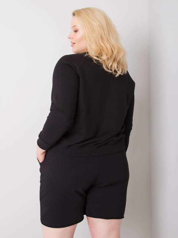 Wholesale Donna black plus size cotton sweatshirt