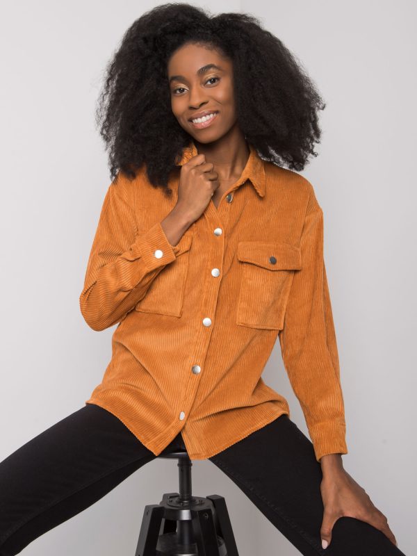 Wholesale Camel corduroy shirt Mary RUE PARIS