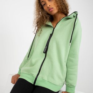 Wholesale Light Green Basic Hoodie RUE PARIS