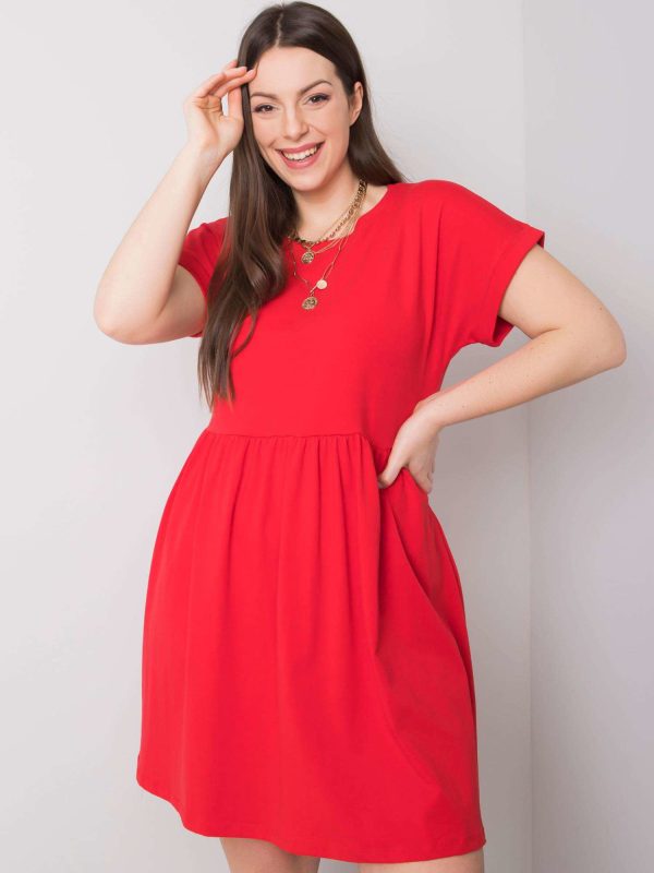 Wholesale Red Cotton Plus Size Molly Dress