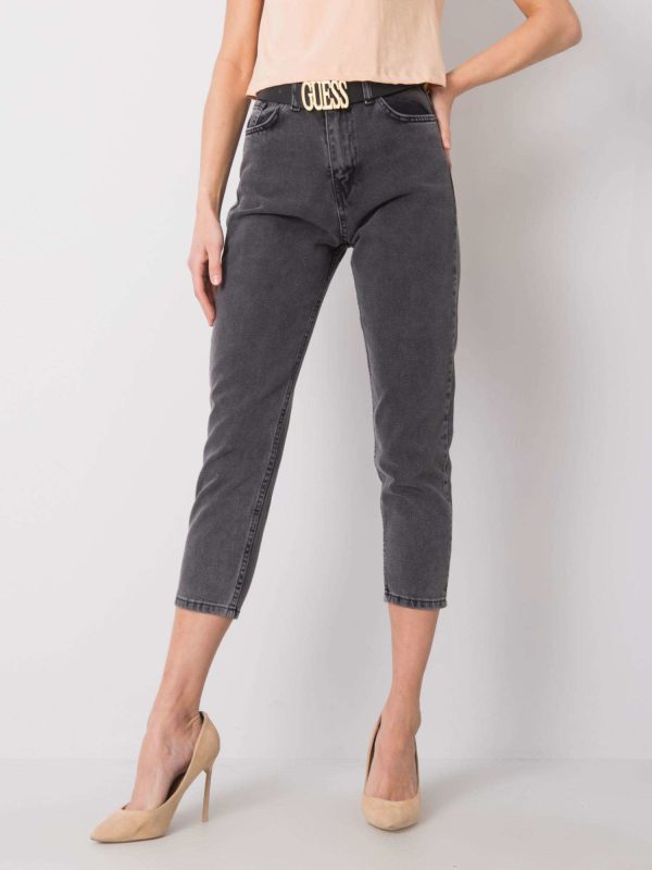 Wholesale Dark grey high waist pants Jovita RUE PARIS