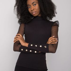 Wholesale Women's black turtleneck blouse Donnah RUE PARIS