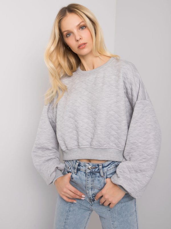 Wholesale Grey Crystal quilting sweatshirt