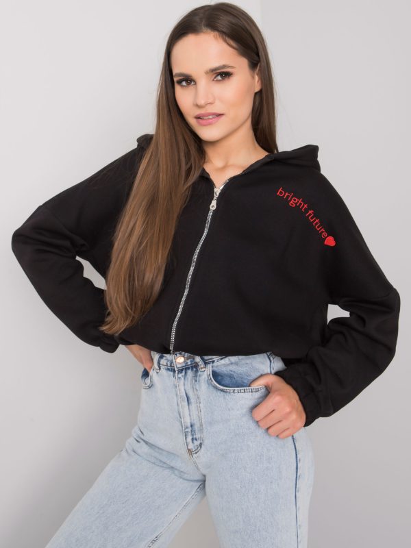 Wholesale Black sweatshirt with embroidery Michelle RUE PARIS