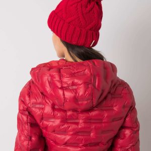 Wholesale Red winter hat with pompom